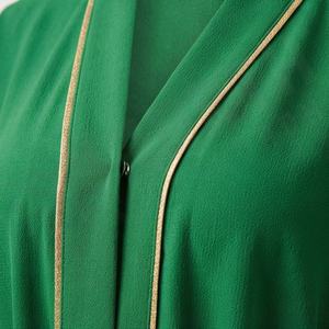 ชุดเดรสแขนยาวสไตล์คุณภาพสูงสำหรับผู้หญิง เปิดด้านหน้าแบบอาบายะห์ แฟชั่นมุสลิม เสื้อผ้าสุภาพสตรีทันสมัย สีสันปรับแต่งได้ - Product Image 4