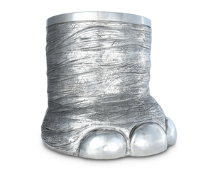 Seau à glace de luxe en aluminium avec pieds d'éléphant et insert en verre amovible, seau à vin et champagne haut de gamme pour bar sur le thème du safari - Product Image 2