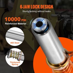 Accoppiatore per pistola ingrassatrice ad alta pressione 10000 PSI con attacco rapido a 6 griffe, capacità 600cc, per tubi/rimedici Zerk, compatibile con attrezzi di pulizia - Product Image 3