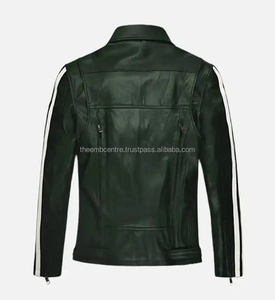 Veste en cuir avec logo personnalisé de haute qualité pour hommes Prix de vente entier Vêtements coupe-vent Veste en cuir robuste pour hommes - Product Image 3
