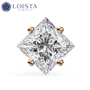 Pendientes de Diamante Cultivado en Laboratorio con Corte Princesa, Pendientes en Oferta - Product Image 2