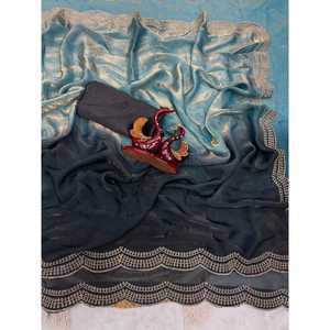 Designer Diamond Jarkhan Work Saree for Party Wear for <b>Club</b> <b>Dresses</b> - Product Image 2