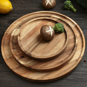 Assiette en bois naturel artisanale écologique, élégante, durable, en chêne massif, en érable, en teck - Product Image 3