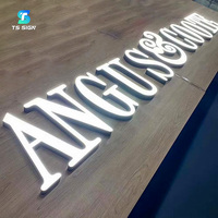 Enseigne commerciale lumineuse sur pied, lettres en relief 3D personnalisées en acrylique et acier inoxydable, logo éclairé par LED pour devanture de magasin