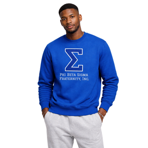 Sweat-shirt en chenille Phi Beta Sigma Big Sigma bleu royal pour homme, tissu de qualité supérieure, coupe confortable, vêtements décontractés de la fraternité grecque - Product Image 1