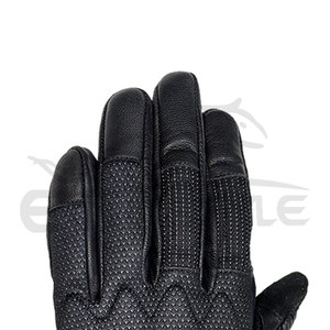 Gants de moto en cuir noir, à doigts entiers, antidérapants, de protection pour motards, coupe-vent, pour sports de plein air, gants de moto OEM - Product Image 4