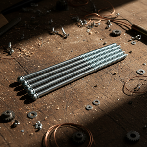 Tornillos para Madera de Doble Punta, Métricos/Pulgadas, Cabeza Ranurada, Rosca Parcial, Clase 4.8 y 6.8, Acero al Carbono Zincado, Estándar DIN PDC - Product Image 1