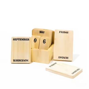 Bảng gỗ Advent đếm ngược lịch khối nóng Bán Bàn gỗ vĩnh viễn ngày khối lập phương lịch - Product Image 3
