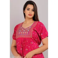 Robe de nuit longue décontractée en coton imprimé motif ethnique Jaipur pour femme adulte, manches courtes, taille XL/XXL, taille unique, été