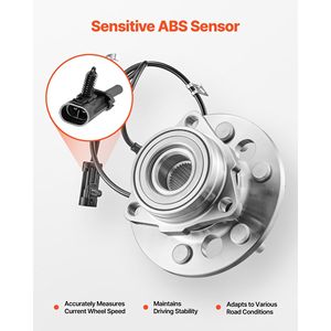 OEM 515024 6 cosses ABS capteur roulement de roue moyeu ensemble 2 pièces roulement de roue avant moyeu pour 1999-2000 pour Cadillac Escalade - Product Image 4