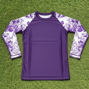 OEM ODM Men's Long Sleeve Rash Guard Spandex/Polyester Breathable Quick Dry Eco-Friendly UV Protection for Gym <b>Surfing</b> Diving - Product Image 1