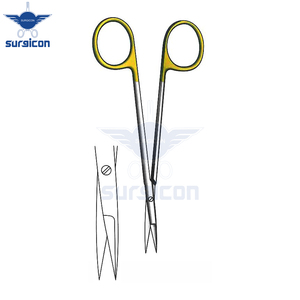 Knapp Scissors <b>12</b> cm (4-3/4 Inch) Straight Sharp TC Gold Tungsten Carbide Surgical Scissors Stainless Steel Precision Operating - Product Image 5