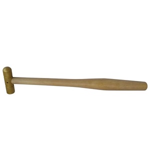 Martillo de latón con cúpula y mango de madera plano, herramientas para joyería - Product Image 1