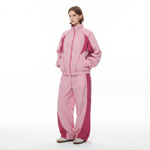 Women Loose Fit Zipper Windbreaker Tracksuit Casual Baggy 100% Nylon Street Summer Wear <b>Drop</b> Shoulder <b>Stand</b> Collar Ladies Set - Product Image 6