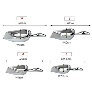 Pala para Hielo Rectangular de Varios Tamaños, de Acero Inoxidable Grueso y Duradero, para Alimentos, Harina, Frijoles, Granos, para Bar, Cocina, Supermercado - Product Image 2