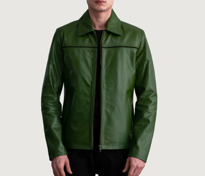 100% Genuine <b>Sheepskin</b> Leather Bomber <b>Jacket</b> for Men High Street Style Winter <b>Jacket</b> Zipper Closure Custom Colors Logo High - Product Image 1