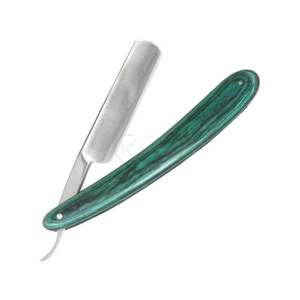 Rasoir à lame fixe en laiton antique, shavette de barbier traditionnelle pour un rasage vintage et un toilettage professionnel - Product Image 3