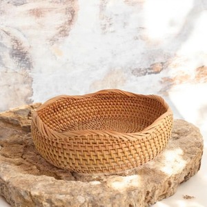 Simplex Eco Friendly Wicker Style Rattan <b>Basket</b> For Bakery Bread And Pastry <b>Display</b> Natural Hand Woven Rattan <b>Basket</b> Restaurants - Product Image 1