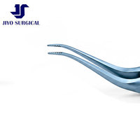 Pinces de suture microchirurgicales D&K Castroviejo de 4 1/2 pouces, tiges droites en titane, 0,12 mm, 1x2 dents, plateformes de ligature de 6,0 mm