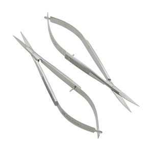 Microtijeras de satén de acero inoxidable de 12cm, mango de resorte, recorte de vello Facial afilado, fosa nasal curva recta, bigote, Belleza - Product Image 4