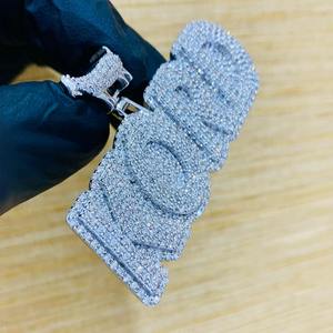 Colgante de Plata de Ley 925 con Moissanita de 3.50 Ct, Diseño de Letra Personalizada, Baño de Oro, Piedra de Diamante, Colgantes Finos para Fiestas - Product Image 2