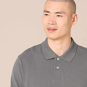 Polo gris para hombre, manga corta, casual, liso, tela transpirable, logotipo personalizado, OEM, ODM disponible - Product Image 4