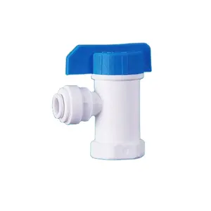 Tank Ball Valve 1/4" FPT by 1/4" ,3/8" OD Tubing quick connector for RO Water Reverse Osmosis Filter system
