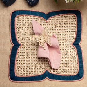 Top Seller 2026 Floral Scalloped Rattan Placemat and Charger <b>Plates</b> From Vietnam Factory for Dining Table Set of <b>Mats</b> & Pads - Product Image 4