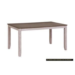 Tavolo da Pranzo Rettangolare in Stile Transizionale, 1 Pezzo, Finitura Bianco Grigio e Marrone - Product Image 1