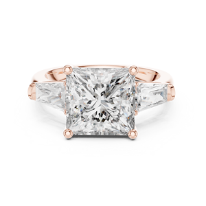 Anillo de Compromiso, Boda o Promesa con Tres Diamantes Cultivados en Laboratorio, Corte Marquesa de 4 Quilates, Oro de 14K, Certificado IGI, Piedras Grandes - Product Image 3