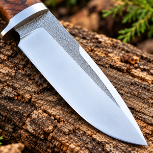 Couteau artisanal en acier Damas avec manche en bois et étui en cuir marron de qualité supérieure, couteau à lame fixe avec housse en cuir - Product Image 4