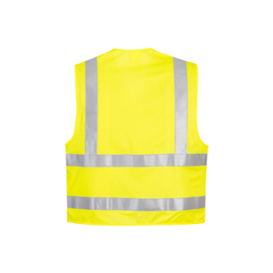 Gilet de sécurité réfléchissant jaune haute visibilité unisexe en polyester toutes saisons pour uniforme de garde et vêtements de travail - Product Image 3