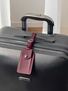 Étiquettes de bagage de luxe personnalisées en cuir véritable avec rabat de confidentialité, étiquettes de nom pour valise, promotion en gros LMP-0245 - Product Image 2
