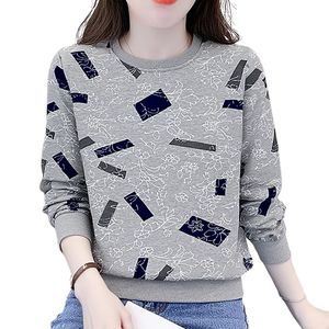 เสื้อสเวตเชิ้ตผู้หญิงสีชมพูพิมพ์ลาย คอกลม แขนยาว สไตล์ลำลอง แฟชั่นเกาหลี เสื้อท่อนบนสั่งทำขายส่ง ทรงหลวม - Product Image 3