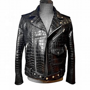 Veste en cuir embossé pour homme OEM, veste en cuir véritable - Product Image 2