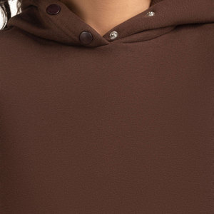 Sudadera con capucha de invierno ecológica 100% algodón en color sólido, diseño personalizado de alta calidad con logotipo, sudadera con capucha para mujer - Product Image 6