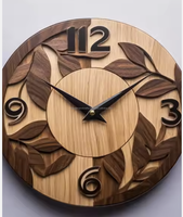 Horloge murale en bois d'acacia Tayyab artisanale de haute qualité avec aiguilles en quartz, design industriel, style antique, deux pièces, décoration intérieure, salon