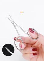 Ciseaux à cuticules en acier inoxydable, lame tranchante, manche rond, outils de beauté pour adultes, coupe-ongles durable à pointe droite