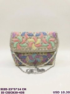 Beaded Floral <b>Evening</b> Clutch With Chain Strap Handmade Elegant Party <b>Bag</b> handmade beaded <b>evening</b> clutch handcrafted clutch - Product Image 6