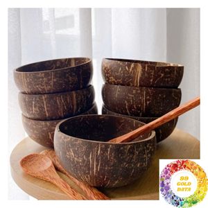 Bols en coquille de noix de coco faits à la main, bols bruns naturels pour décorations bohèmes, présentoirs de table, artisanat, vente en gros du Vietnam - Product Image 5