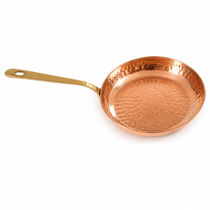 100% Pure Handmade Hammered Copper Frying <b>Pan</b> with Brass Handle, Premium Copper Skillet, Chef Cookware, OEM ODM Wholesale - Product Image 1