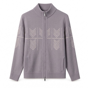 Suéter de Algodón y Poliéster de 320g con Cuello Alto, Estilo Holgado y Moderno para Hombre, Sudadera Unisex con Media Cremallera - Product Image 1