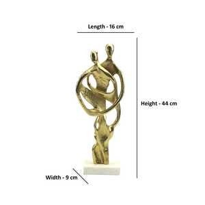Abstract Gold Plated Couple Sculpture Contemporary Art <b>Figure</b> Handmade Tabletop Decor for Living Room Anniversary Gift - Product Image 4