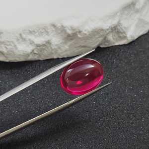 Rubis naturel ovale cabochon, pierre précieuse polie lisse en forme d'œuf, dos plat, rubis rouge sang, pierre en vrac, vente en gros - Product Image 3
