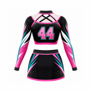 Ensemble d'uniformes de pom-pom girls personnalisés haut de gamme avec haut et jupe sublimés, vêtements de performance pour l'esprit d'équipe pour les écoles, les clubs et les équipes - Product Image 2