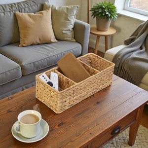 Panier de rangement rectangulaire en jacinthe tressée à la main ISLA, 3 sections, pour salle de bain, cuisine, garde-manger, maison, hôtel, vente en gros - Product Image 1