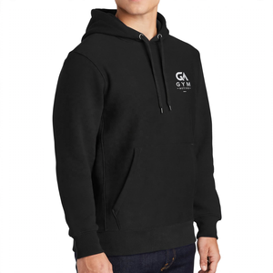 Sweat à capuche unisexe GYM Active pour homme, 340 GSM, léger, motif lettres, cordon de serrage, 100 % coton, noir, pour l'automne - Product Image 2