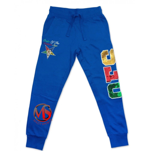 Wholesale Order Eastern Star <b>Sequin</b> Embroidered Casual Mid Waistband Cross Pockets Flat Loong String Cotton Eco-Friendly - Product Image 1