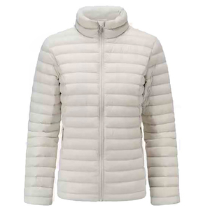 Lightweight <b>Puffer</b> <b>Jacket</b> Unisex Stand Collar Zipper Closure Windproof Casual Winter Coat Solid Color Polyester Wadding <b>Thin</b> Fit - Product Image 4