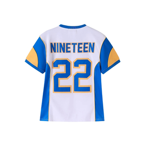 เอสจีโร่ ไวท์ รอยัล บลู โกลด์เสื้อฟุตบอลแขนสั้น 22 กราฟิก ชุดกีฬาทีม เสื้อฟุตบอลแบบกำหนดเอง เสื้อผ้ากีฬา - Product Image 2